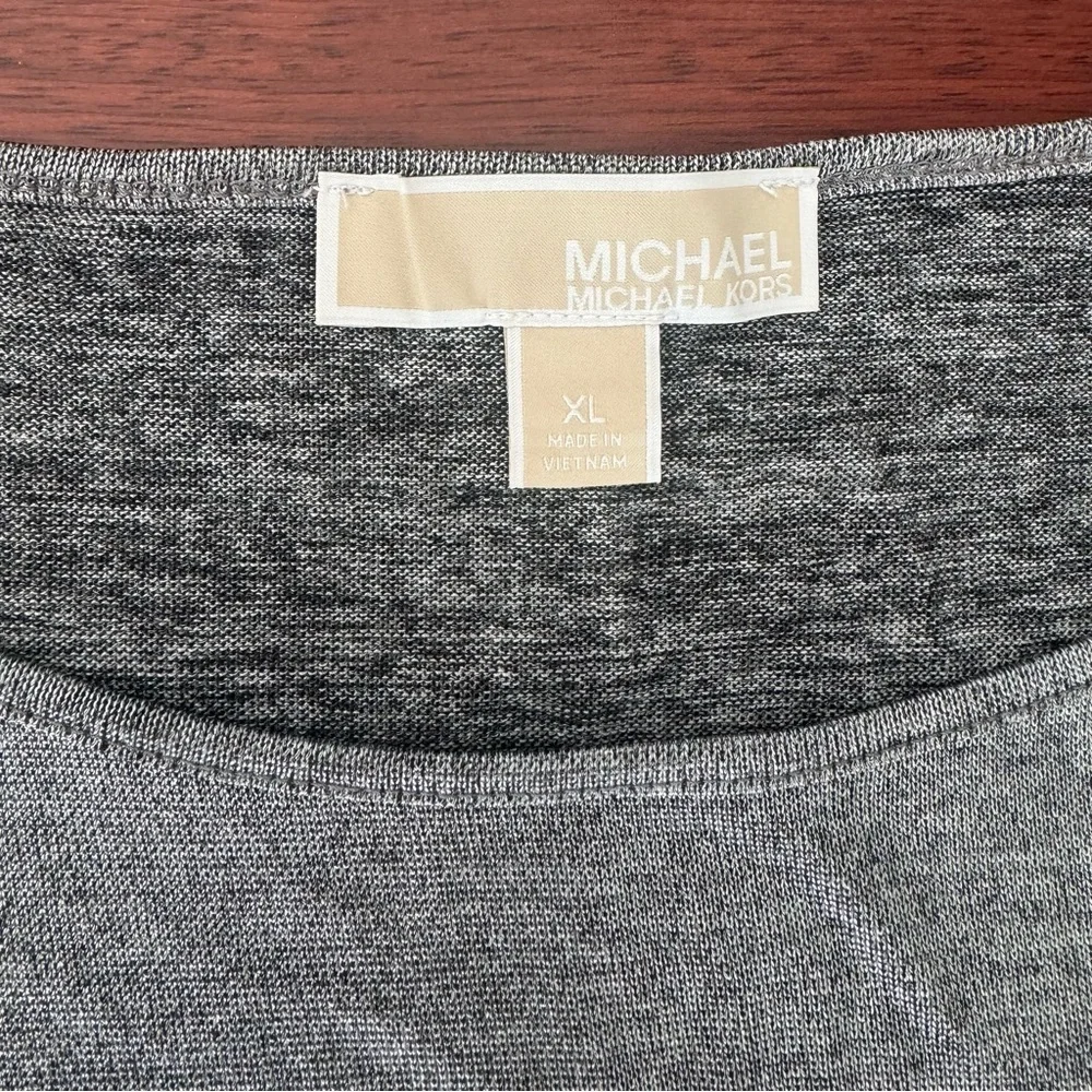 Michael Kors Gray Silver Cold Shoulder Top Size XL